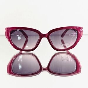 Bebe Sunglasses Women Pink Cat Eye Jewel Embellished Logo Barbiecore Vacation